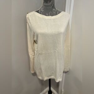 Michael Kors Womens Sz: L Boat Neck Sweater Gold Buttons Bell Slit Sleeves.